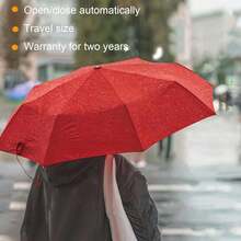 Windproof Travel Compact Umbrella-Automatic Umbrellas For Rain-Compact Folding Umbrella, Travel Umbrella Compact, Small Portable Windproof Umbrellas For Men Women Teenage.(Big Red),42Inch-1Pack,BigRed - 大紅 - 查看 7
