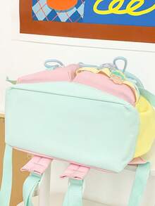 新款返校季多巴胺灵感轻便便携经典时尚多功能舒适大容量背包（不含配件） - 藍色 - 查看 3