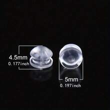 100/200/600pcs Soft Silicone Rubber Earring Back Stoppers For Stud Earrings DIY Earring Findings Accessories Bullet Ear Plugs - Clear - View 4