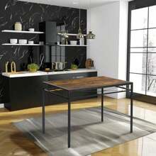 COZYCASA Mesa de Comedor y 4 sillas Juego 5 Piezes para 4 Sillas de Comedor con Mesa Set 5 Conjunto de comedres Conjuntos de Muebles diseño Industrial Minimalista para Cocina recepción Gris and Marron - Multicolor - Ver 7