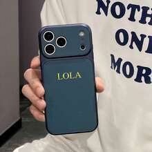 Ốp điện thoại in chữ cái đầu tên cá nhân, tương thích với iPhone 17 Pro Max, thiết kế khắc nổi 3D, lựa chọn quà tặng lý tưởng. - Màu xanh lam - Xem 3