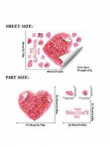 2026 New Valentine's Day Decorations Static Cling Wall Stickers, Suitable For Shops, Stores, And Windows - Multicolor - View 3
