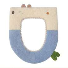 Soft, Thick, Warm & Elastic Washable Bathroom Toilet Seat Cushion Cover, Plush Toilet Seat Pad, Easy To Install, Comfortable Toilet Lid - Multicolor - View 13