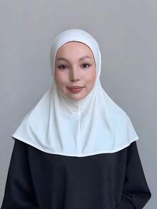 1 件女士时尚纯色穆斯林头巾，优雅舒适方便水晶亚麻头巾，适合日常户外防晒 - 水晶麻方便頭巾 - 查看 35