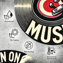 Vintage Record Metal Wall Art Decor - 19.81x19.81cm Retro Music Decor For Home, Durable Metal Wall Hanging For Music Lovers Gift - 彩色 - 查看 10