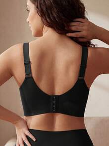 Reggiseno senza fili da donna, stile intimo, con spalline regolabili, imbottiture rimovibili, comodo per uso quotidiano e attività fisica - nero - Visualizzare 3