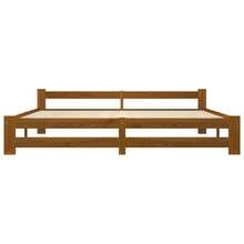 vidaXL Cadre de lit sans matelas marrone miele bois pin massiccio 200x200 cm - Castano - Visualizzare 3