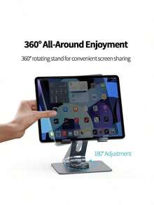 MOMAX KH8 Aluminum Alloy Tablet Stand: Multi-Angle Height And Rotation Adjustment, Portable Desktop Support Suitable For Reading, Watching Movies, And Office Work. - Purple - View 3