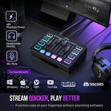 mhjFIFINE Mezclador de Audio para Streaming Mezclador RGB con Interfaz de Micrófono XLR Atenuador de Volumen Alimentación Fantasma de 48V en /PC para Voz de Gaming/Podcast/Grabación-AmpliGame SC3sleeping Bags - 219165114 - Ver 8