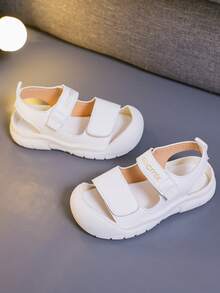 1 Pair Girls' White Casual Sneakers, Fashionable, Lightweight, Soft Sole, Non-Slip, All Season - White - View 5