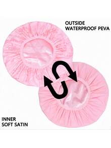 1/3个加厚防水黑色PEVA双层浴帽，长发洗发帽，护发帽，厨房帽 - 彩色 - 查看 10