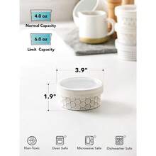 Ramekins 4 Oz Oven  For Creme Brulee Charcuterie Boards Bowls For Souffle Small Sauce Bowl Ceramic Baking Dishes - 3.8 Inch Set Of 4 Arctic White - 4盎司+北極白+蓋子 - 查看 4