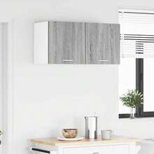 vidaXL Armoire suspendue 2 pcs Gris Sonoma et Blanc 40 x 31 x 40 cm - Gris - Voir 4