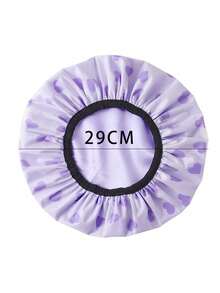 1/3pcs Waterproof Printed Shower Cap, Double Layer, Long Hair, Satin Bathing Cap, EVA Printed Hair Cover Shower Cap - Multicolor - View 12