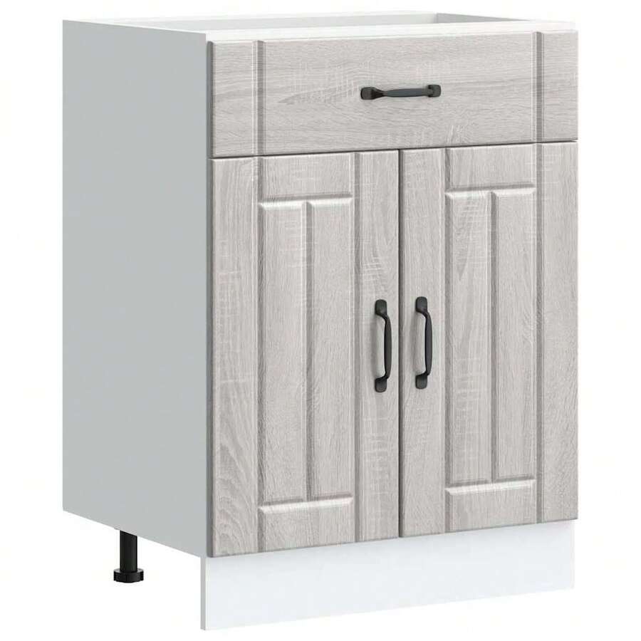 vidaXL Armoire de cuisine Lucca sonoma gris bois ingénierie - Gris - Voir 1
