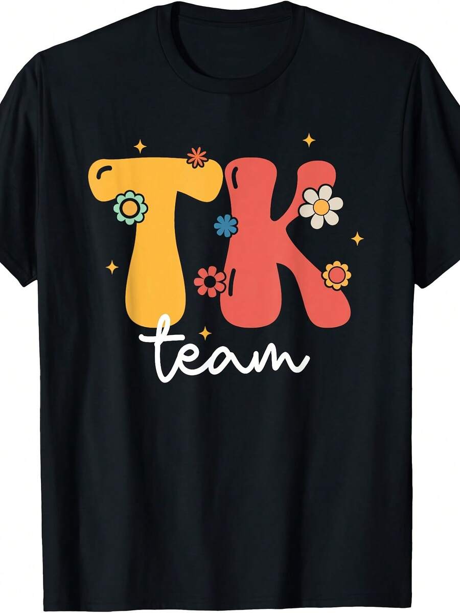 Retro Groovy TK Teacher Cute Team TK Squad TShirt - màu đen - Xem 1