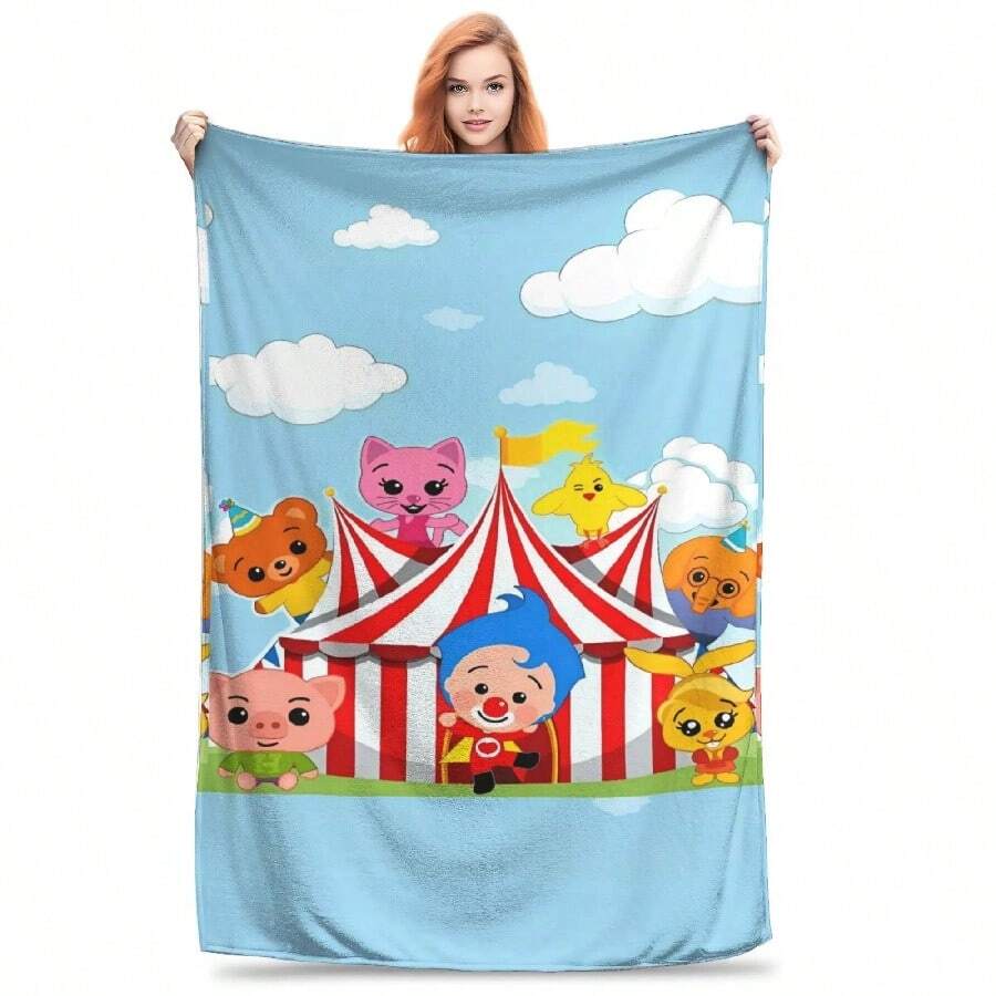 Cute Cartoon P-Plim Plush Blanket Flannel Throw Blanket For Couch Bed Soft Custom Quality Bedspread Birthday Gift.Jpg - trắng - Xem 1