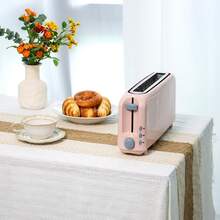 2-Slice Slim Toaster-10"Long Slot For Bagels&Artisan Bread,6 Shade Settings,Cancel/Reheat/Defrost,Removable Crumb Tray,Auto Shut-Off, Pink - Pink - View 6