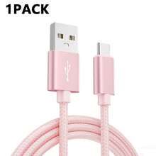 1-3 piezas Cable de datos USB A a USB Tipo-C, cable trenzado de nailon de carga rápida, adecuado para carga y transferencia de datos en teléfonos, computadoras, tabletas - Multicolor - Ver 8