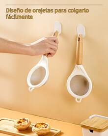 TendenciaSet 2 Coladores De Acero Inoxidable - Con Asas De MaderaCalidad premium - 1 - Ver 6