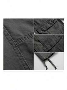 Pantalón de exterior informal y versátil Corte relajado, múltiples bolsillos - Gris - Ver 6