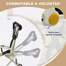 Carriolas para Bebés Plegado giratorio con un solo toque + Reclinable + Capota con Patrón de cielo estrellado Y color sólido - Blanco - Ver 4