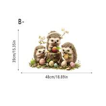 1/3件装森林动物贴纸，兔子拿着胡萝卜，松鼠站在树桩上，自粘式可撕贴贴纸，适用于厨房走廊节日氛围派对用品 - 彩色 - 查看 10