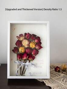 DIY干花相框，A4/8英寸/10英寸/6英寸/16英寸，透明亚克力面板，可放置照片，镂空收纳盒，手工展示框，标本展示框，模型展示架，适用于照片、花束、图片、纪念品、DIY艺术品、奖牌（白色）（仅包含镂空相框、透明亚克力板，不含干花） - 白色 - 查看 25