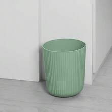 Ribbed Plastic Wastebasket With Lid 1.64 Gallon Small Trash Can For Bathroom Office Kitchen Bedroom, Green Garbage Bin With Sturdy Handle, Modern Design For Home, Office, Dorm Room Essentials - 1 - Xem 5
