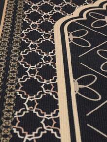 1件穆斯林祈祷垫，50*80厘米涤纶水晶绒黑色金色流苏祈祷垫，伊斯兰土耳其祈祷垫，防滑折叠家庭祈祷垫，朝觐用品，斋月派对用品，开斋节派对用品，适合室内外使用，宰牲节，斋月，朝觐，伊斯兰新年礼物，斋月礼物，开斋节礼物，派对礼品 - 黑金Eid - 查看 6