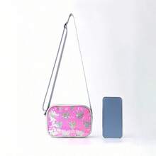 Women's Sequin Heart Shoulder Bag Fashionable Zip Up PU Crossbody Bag For Shopping, Party, Travel - 粉色 - 查看 3