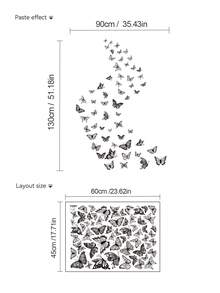 1pc Butterfly Decorative Self-Adhesive Removable Wallpaper, Suitable For Living Room Wall, Window Decoration - Cute Creative Wall Decor, Also Applicable For Refrigerator, Bathroom, Room, Bedroom Decoration - Multicolor - View 13