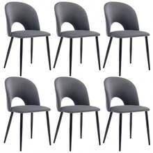Dining Chair (2 Pcs), Upholstered Designer Chair With Backrest, Velvet Seat, Metal Frame, Adjustable Feet, Diamond Pattern On The Back, Grey - 灰色2 - 查看 1