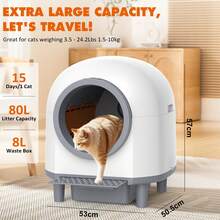 Advwin Automatic Cat Litter Box Self Cleaning, 88L Smart Litter Box For Multiple Cats With Safety Sensor Radars, Advanced Odor Control - 88L - Xem 2
