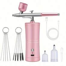 1 Set Super Stable Spray Gun Kit: 25 PSI Precision Spray Gun For Nail Art, Rechargeable Dual-Mode Spray Gun With 0.3mm Nozzle, Portable Makeup Spray Gun Suitable For Gel Manicure, Ombre French Manicure, Etc. - Multicolor - View 2