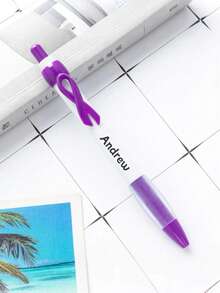 Customized Bow Tie Push-Button Ballpoint Pen, Creative AIDS Awareness Promotional Gift, Advertising Pen With Engraved Logo, Ribbon Press Plastic Pen, AIDS Awareness Pen, Personalized Gift Advertising Pen