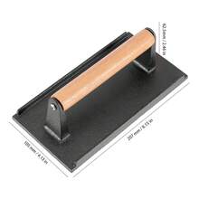 TendenciaPrensa De Hierro Fundido Para Parrilla Carne Mango De MaderaCalidad premium - Negro - Ver 8