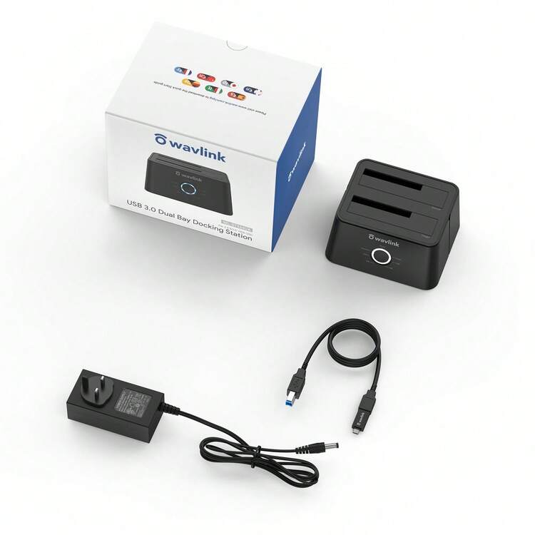 WAVLINK USB 3.0 Externe Behuizing Voor 3,5″ SATA HDD/SSD – Aluminium, UASP, Tot 12TB, Incl. Voeding En Schroevendraaier