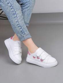 Zapatillas de lona con diseño de , ligeras y con forma de corazón lindas para estudiantes - Blanco - Ver 1
