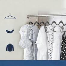 Super Strong Load-Bearing Velvet Coat Hangers, 10 Heavy-Duty Hangers Per Bag, 360° Rotating Silver Hooks, Easily Hang Coats, Exquisite And Stylish Appearance, Practical And Beautiful, Easy To Carry, Suitable For Retail Store Decoration, Room Decoration, Wardrobe Storage, Saving Space - Xám - Xem 2