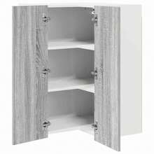 vidaXL Armoire suspendue Gris Sonoma et Blanc 57 x 57 x 80 cm - Gris - Voir 5