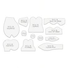 12pcs/Set Hippo Making PET Sewing Template DIY Hippo-Shaped Quilting Template Handcrafted Sewing Tool Template Handmade Decorations Birthday Holiday Gifts, Includes English Making Instructions, Ideal For Crafting Enthusiasts - Transparent - View 12