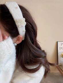 1 pièce Bandeau pour femme, design fleur de camélia, feutre de laine, pour un port quotidien, couronne haute flatteuse, accessoire capillaire polyvalent, convient pour une utilisation quotidienne - Multicolore - Voir 6