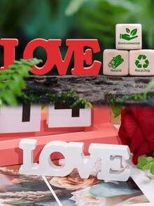 DIY心形装饰品，创意简约心形摆件，适用于周年纪念/婚礼/生日派对，浪漫桌面装饰，可定制刻字，送给女友、爱人、闺蜜的礼物，家居装饰，圣诞节和新年装饰，吸睛拍照道具，手工情侣礼物 - 彩色 - 查看 8