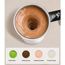 Taza con control de temperatura digital y agitación automática, taza de café con agitación magnética automática y pantalla de temperatura, botella de agua para viajes, apta para polvo de proteínas, leche, chocolate, moca y otras bebidas - Multicolor - Ver 8