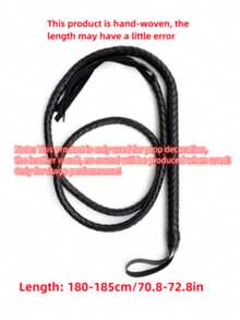 2条西部农场牛仔鞭 - 黑色皮革牛鞭，万圣节派对用品，圣诞节和新年礼物，马术皮革鞭/训练鞭 - 戶外訓練類 - 查看 4