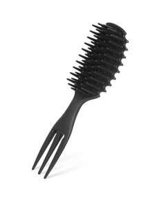 1支4C卷发湿发梳，轻松梳开打结的头发，三齿设计减少拉扯和毛躁，拉伸并增强卷度，适合浓密卷发，男女通用造型工具 - 彩色 - 查看 9