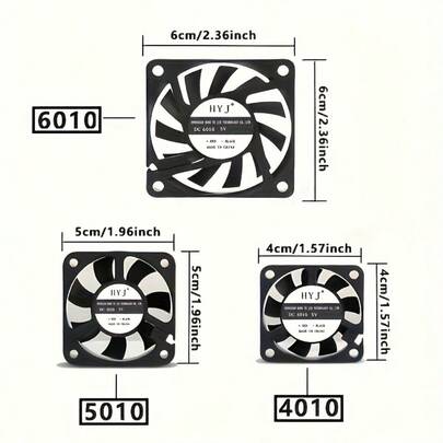 5V 2针 CPU散热风扇 - 适用于40-60mm PC和服务器系统，CPU散热片