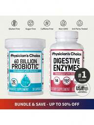 Physician's Choice Hack Your Tummy Bundle: Bloating, Digestion & Immune Support For Men & Women With Digestive Enzymes & 60 Billion Probiotic