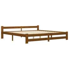vidaXL Cadre de lit sans matelas marrone miele bois pin massiccio 200x200 cm - Castano - Visualizzare 1